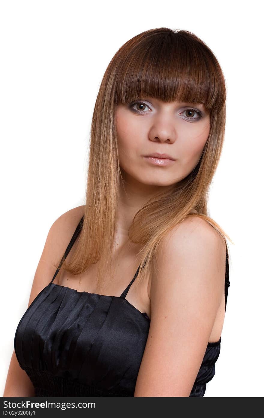 Portrait of beautiful young girl in studio