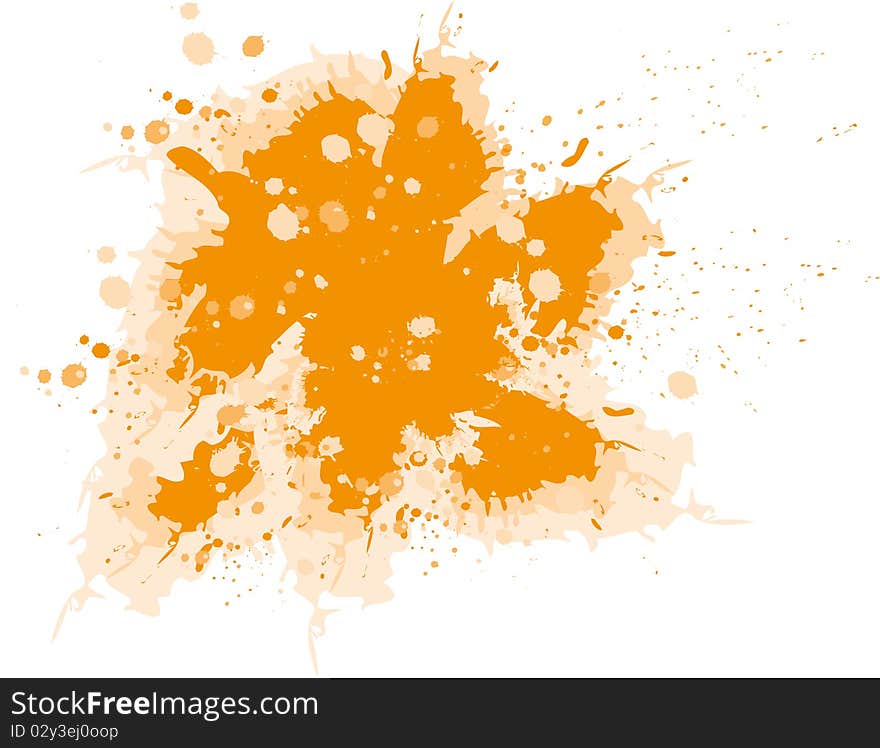 Huge ink blot, orange colored