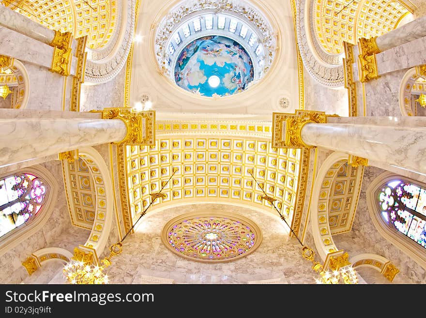 Dome Interior a Catholic Church, Assumption University(ABAC), Thailand. Dome Interior a Catholic Church, Assumption University(ABAC), Thailand