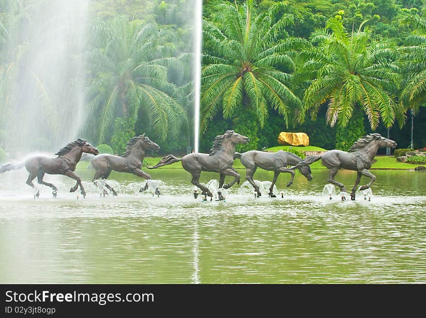 Sculpture Houses On Pool