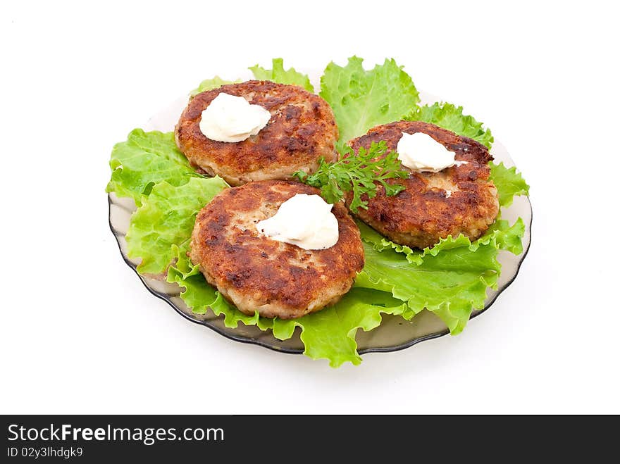 Cutlets With Salad Leaves