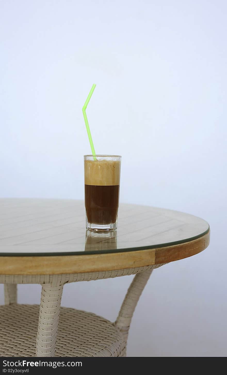 Glass of cold coffee