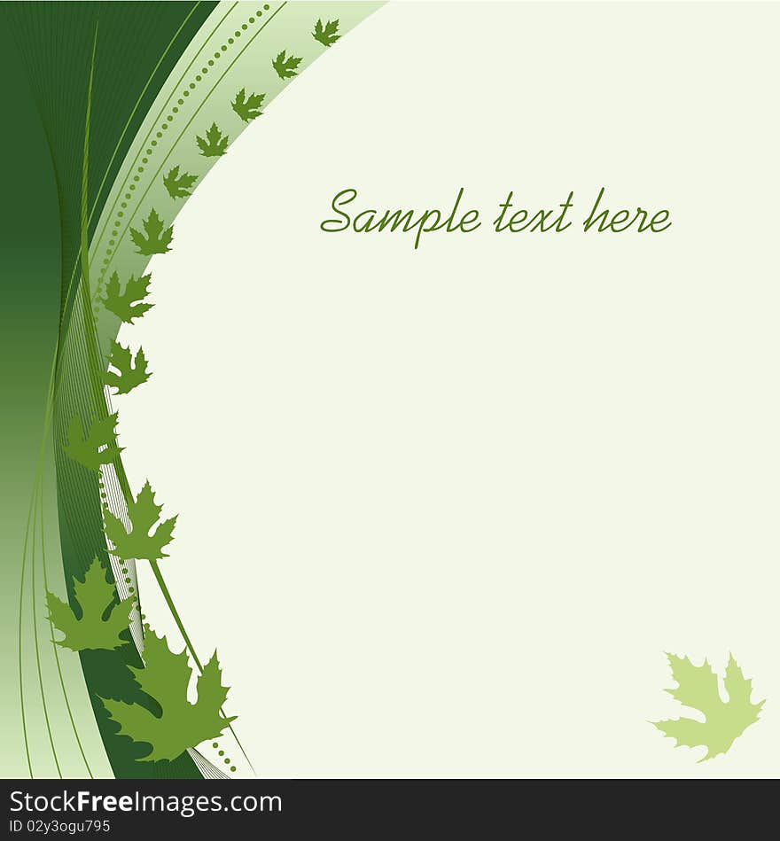 Green autumn abstract background. Vector illustration.