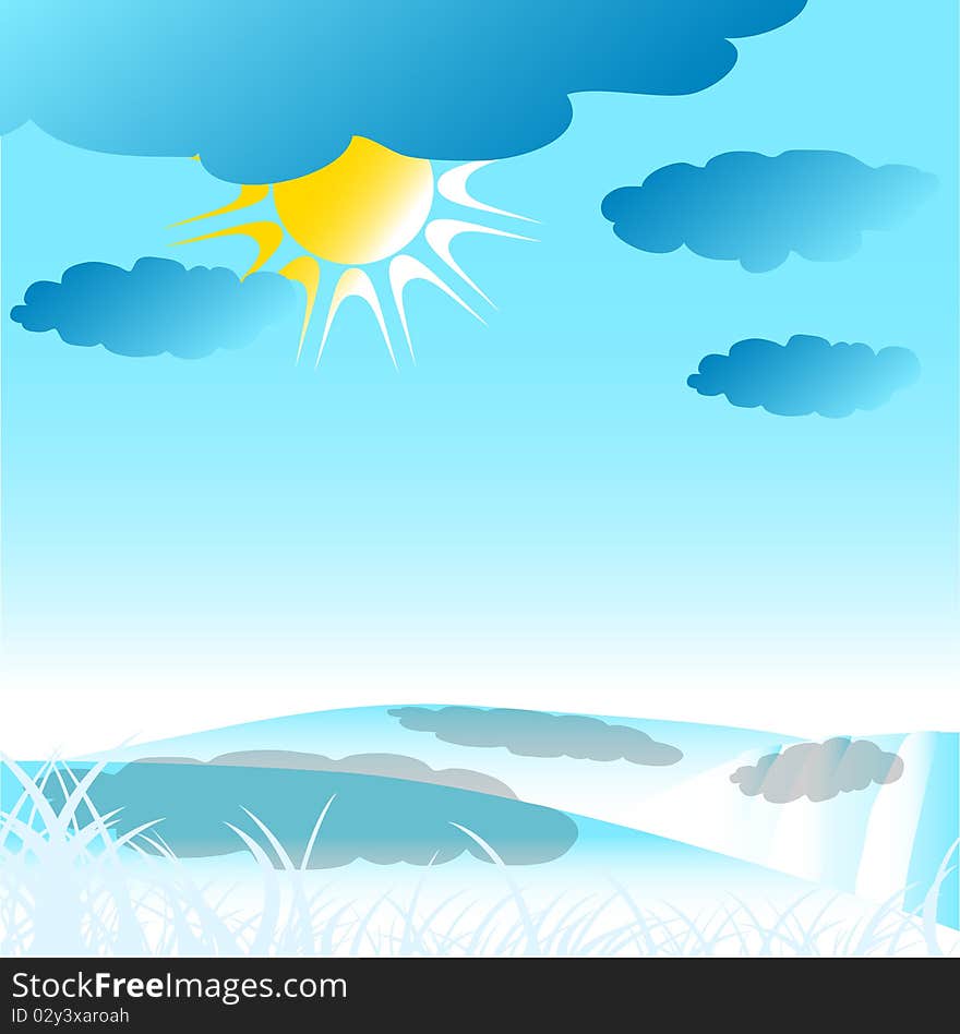 Beautiful draw creative winterland field  illustration. Beautiful draw creative winterland field  illustration