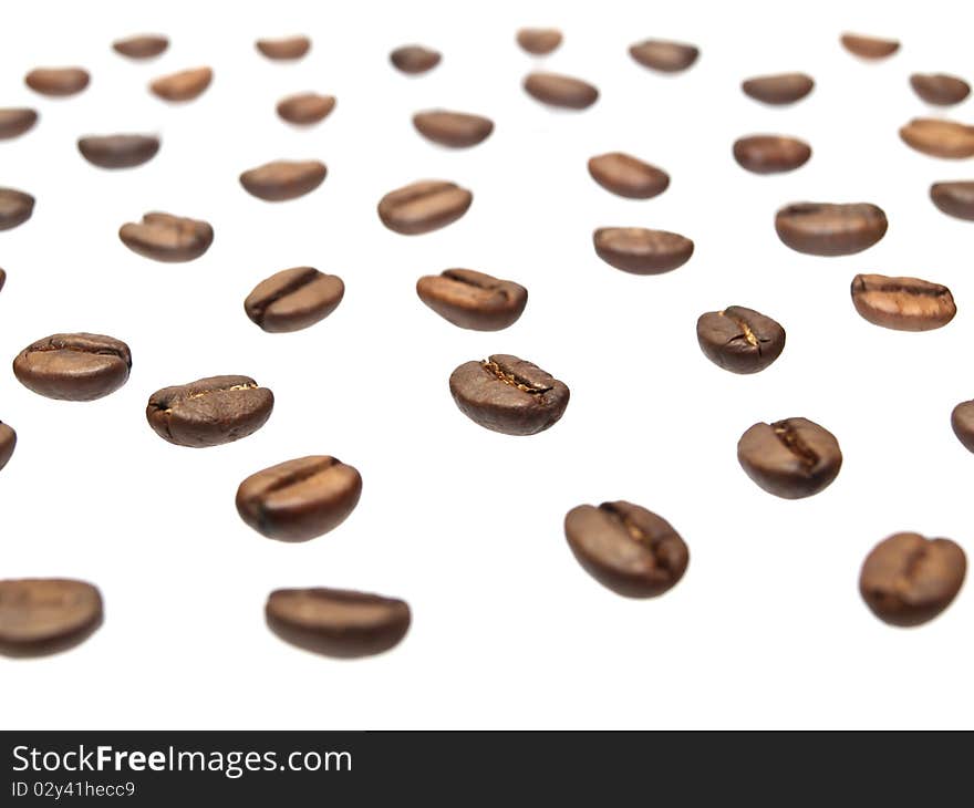 Coffee beans isolated on white