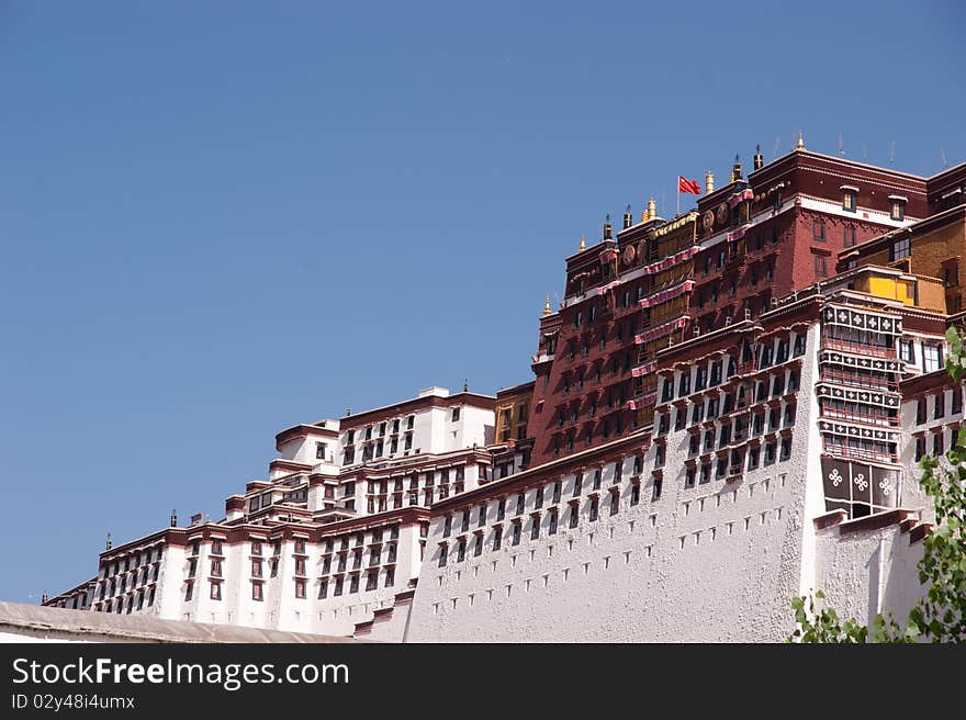 The great potala palace in tibet China in fine weather. The great potala palace in tibet China in fine weather