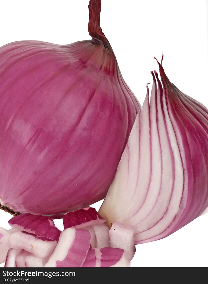 Onions  isolated on white background