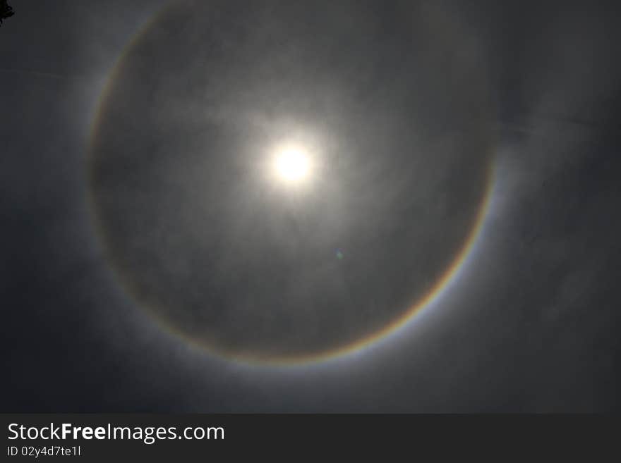 The ring around sun for beautiful corona