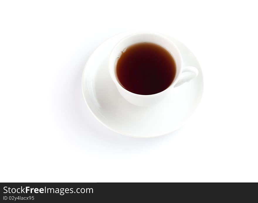 Black coffee cup on white background