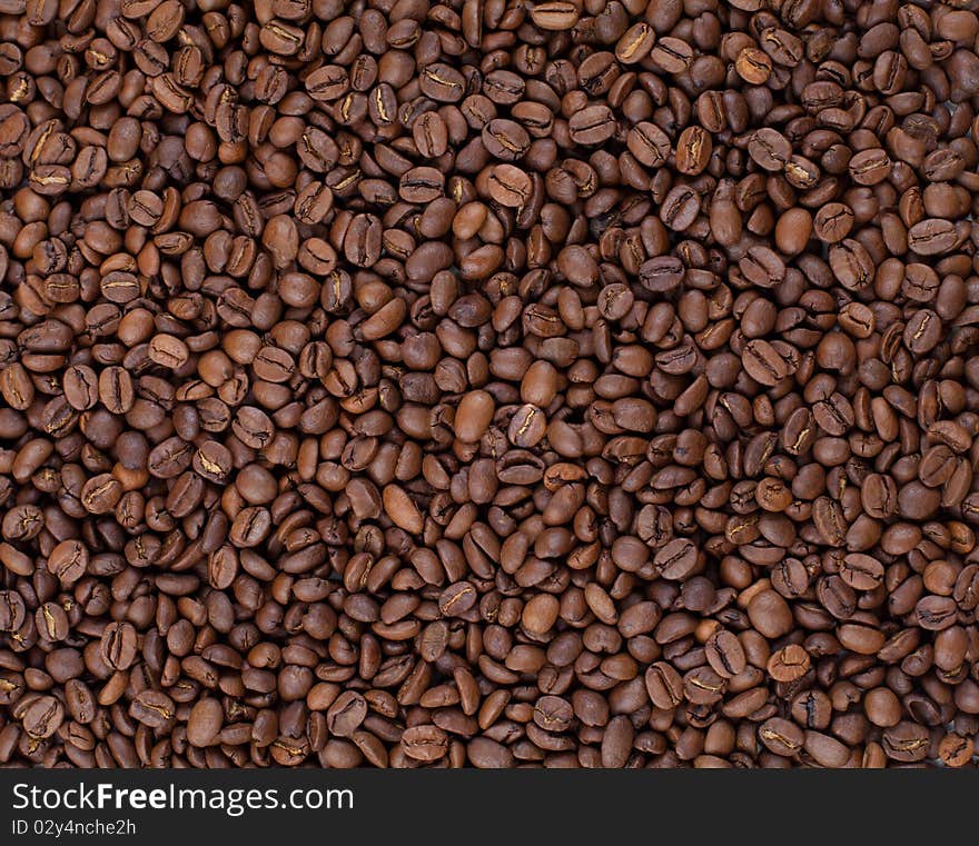 Roasted coffee beans background