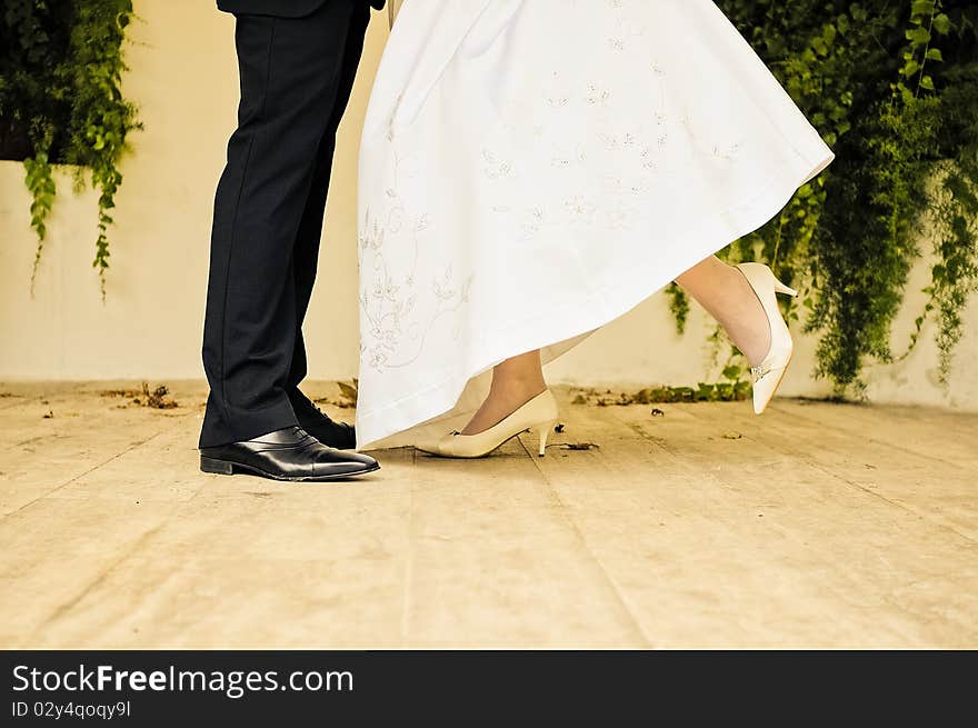 Closeup Of Bride And Groom