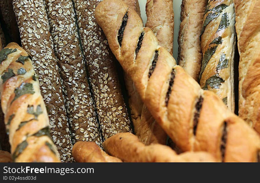 The French rolls - baguettes with a different stuffing. The French rolls - baguettes with a different stuffing