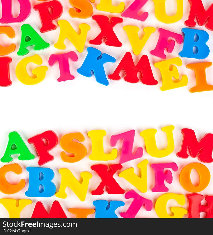 Multicolored toy letters