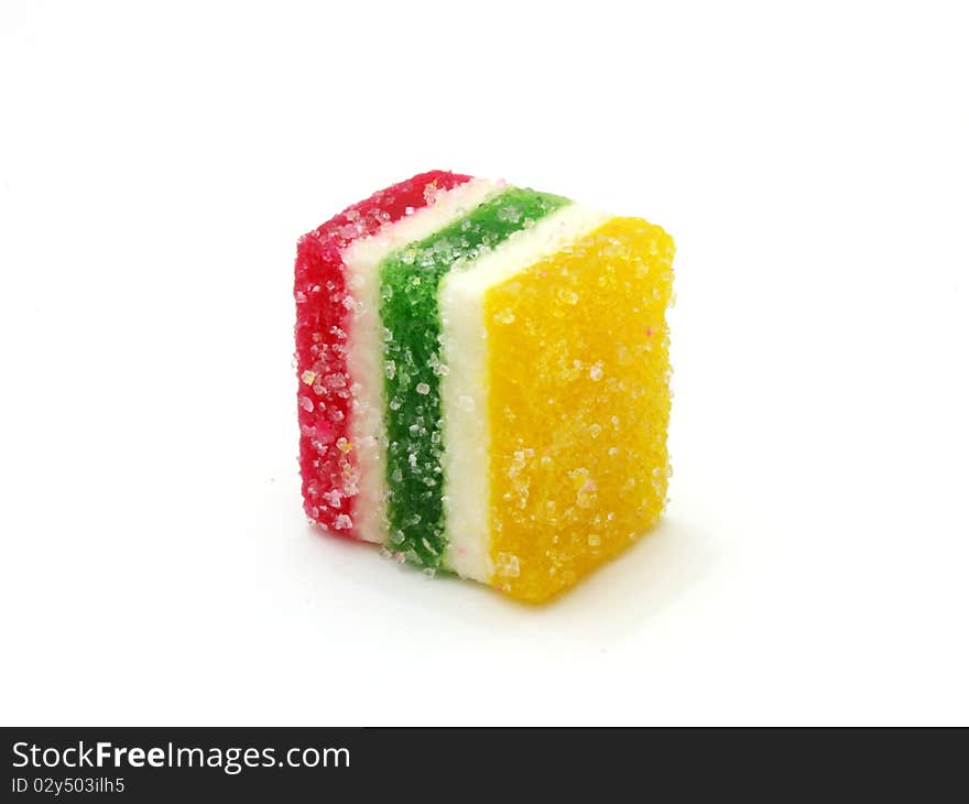 Multi-coloured fruit candy