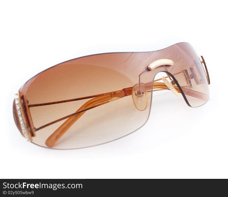 Brown isolated glasses over white background. Image