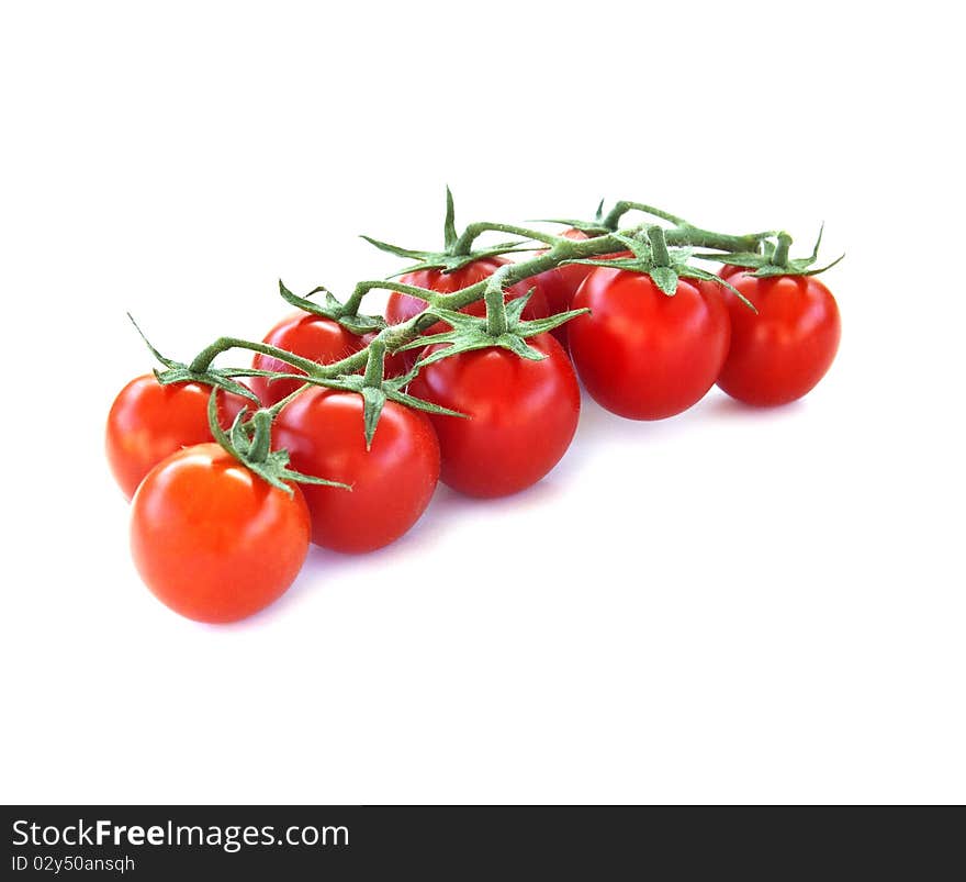 cherry tomatoes on white bacground