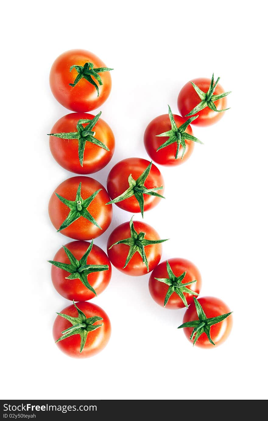 Tomatos on white bacground