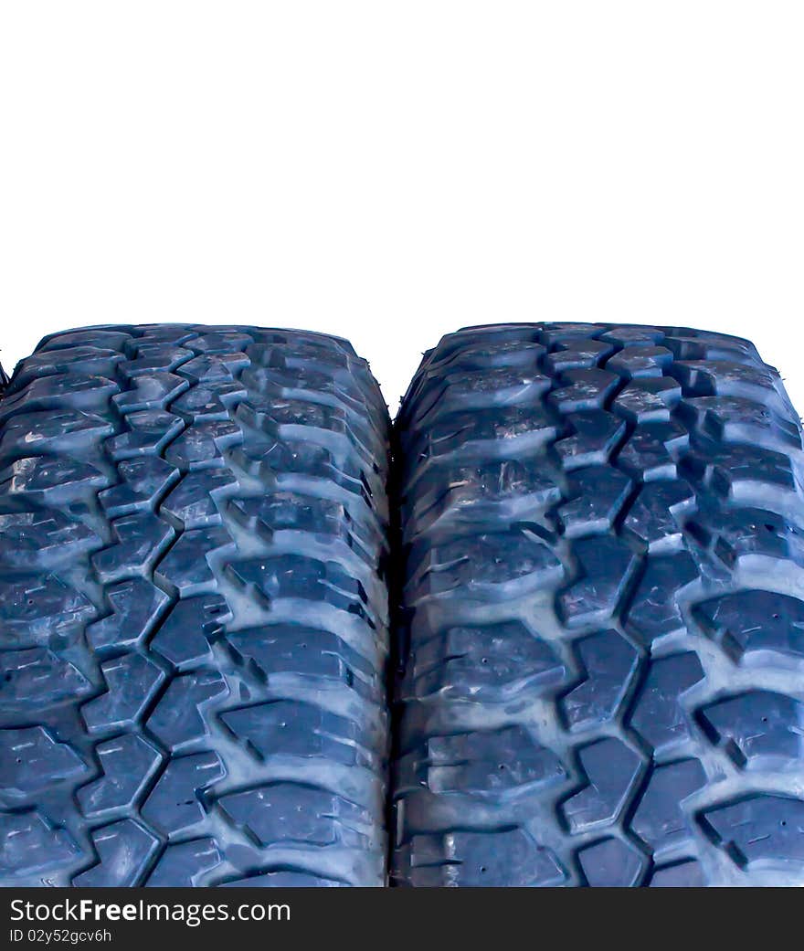 Off-road tire isolated on white background