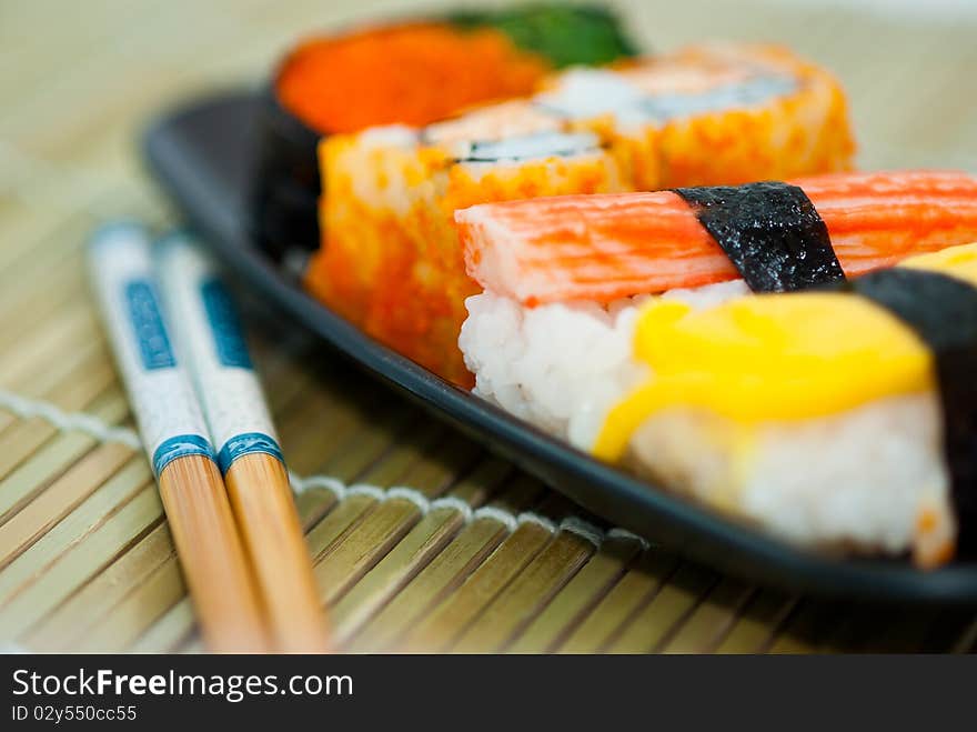 Sushi the colorful japanese food