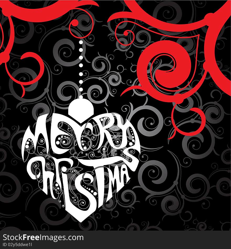 Bright christmas background with heart