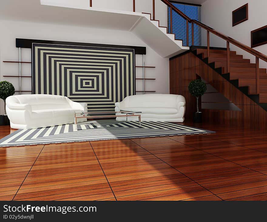 Interior drawing room (3d rendering )