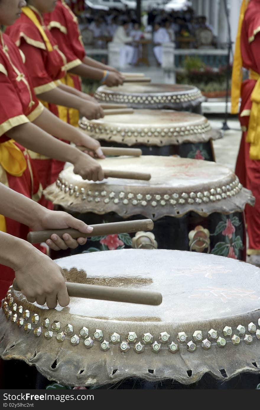 Musicans Playing Drums.