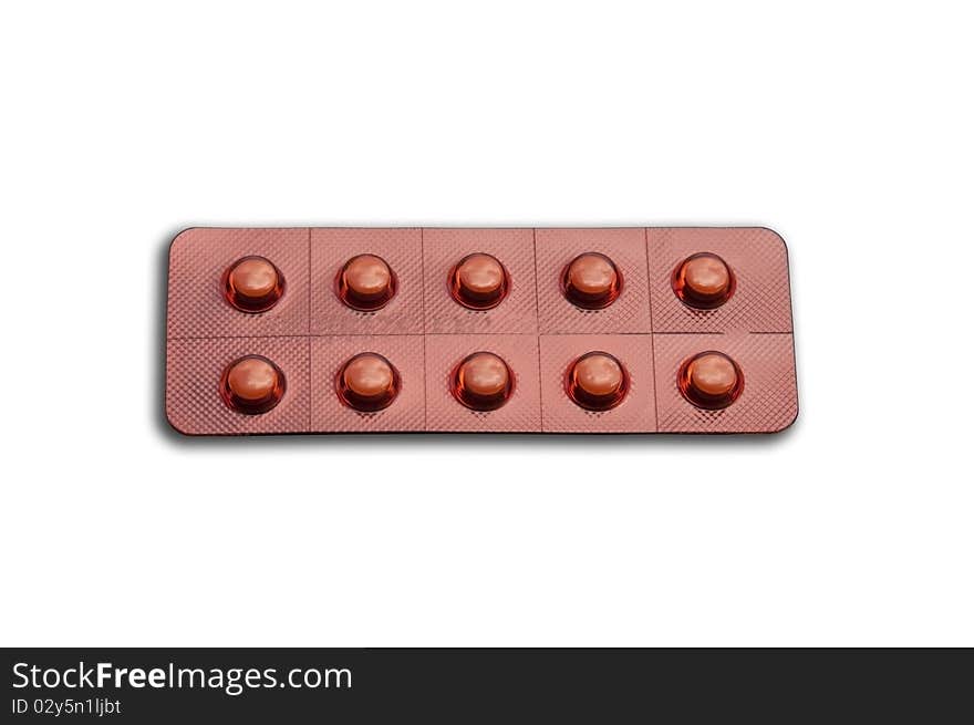 Medicine tablet as white isolate background. Medicine tablet as white isolate background