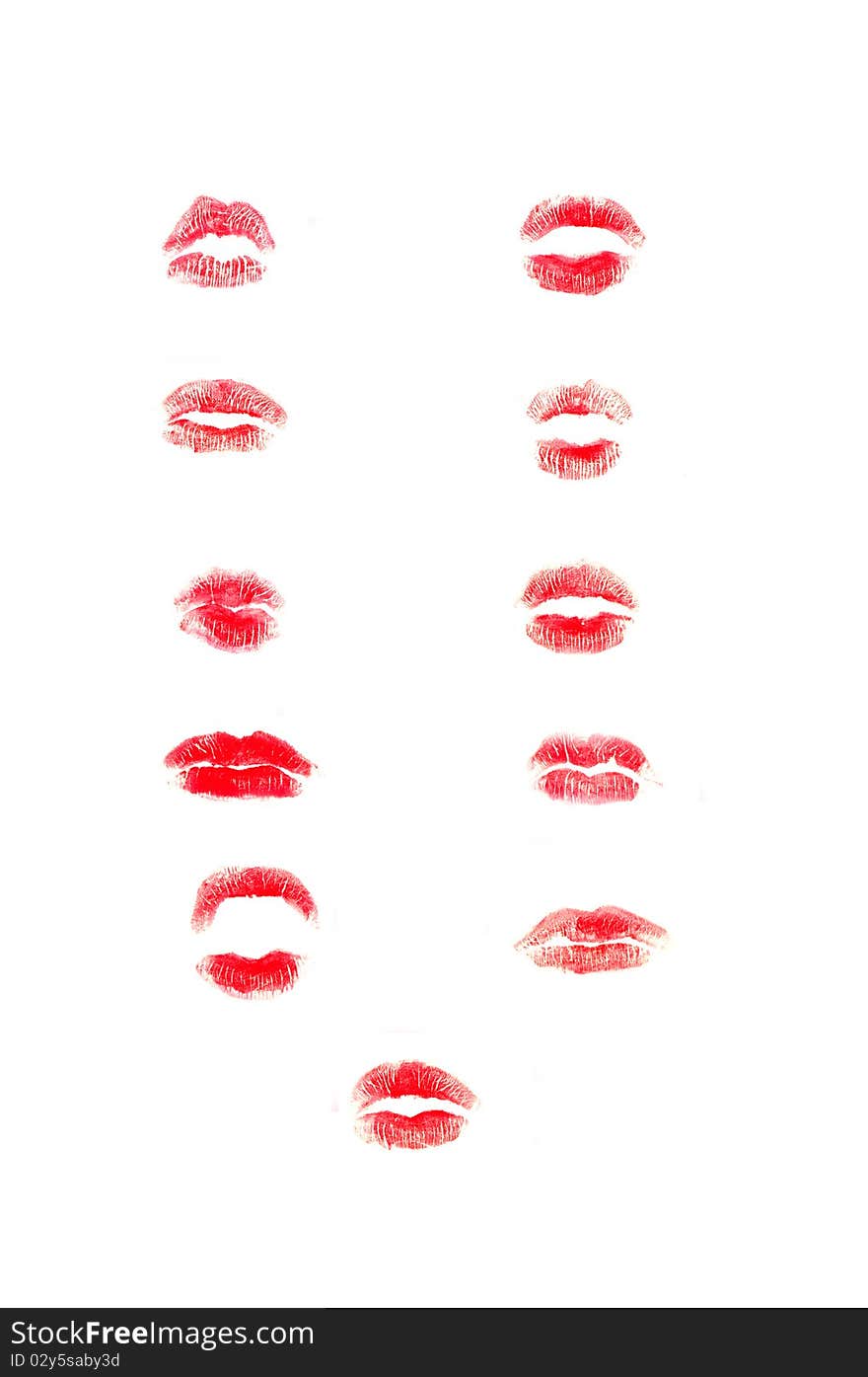 Lips pattern texture isolated white