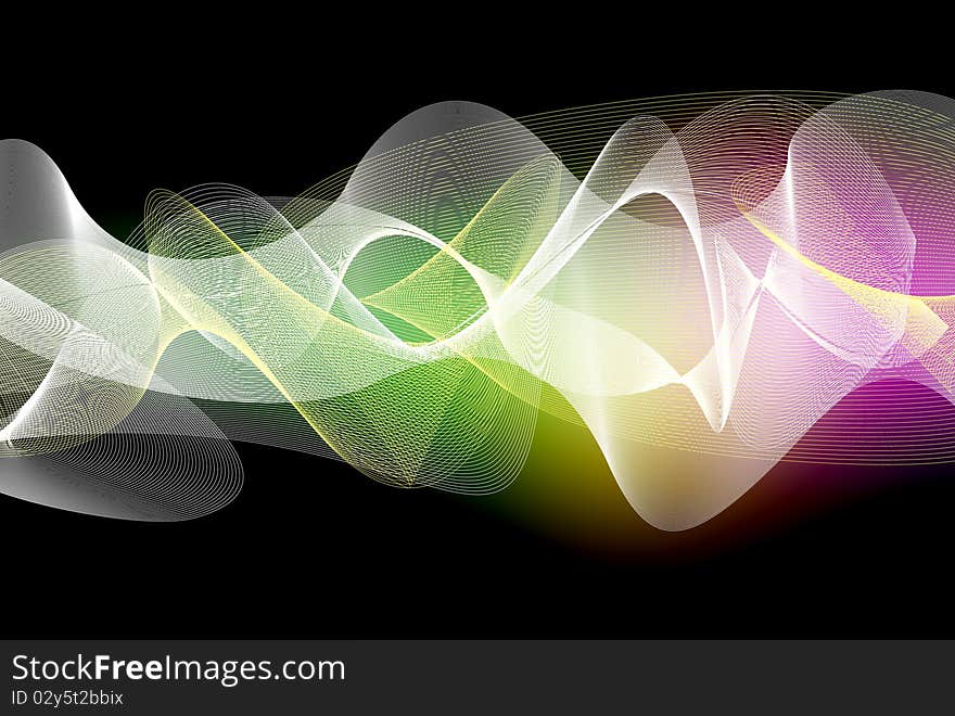 Modern abstract light waves background