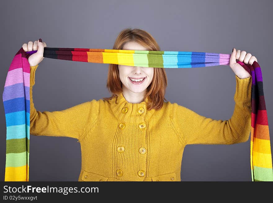 Girl With Scarf Near Eyes.