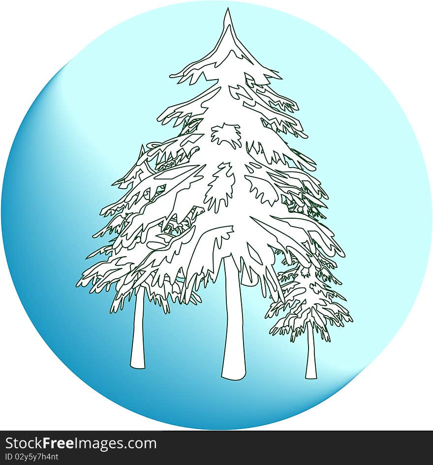 Christmas trees on blue background