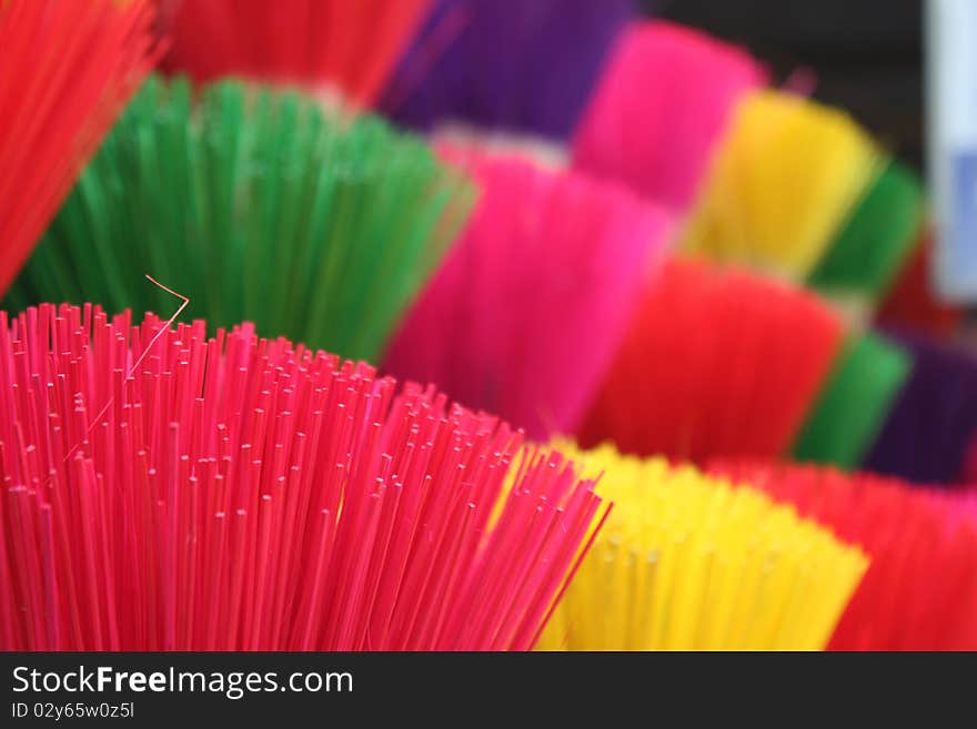 Nice coloured bundled incense sticks