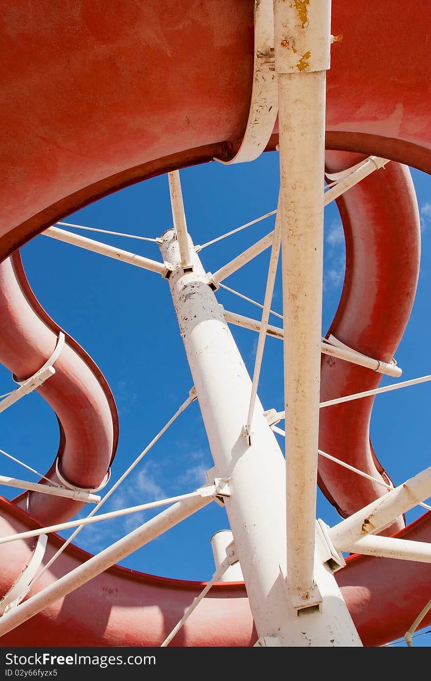 Water slides architecture sky background