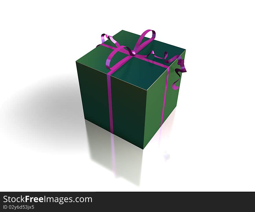 3D-modelled gift representing notions such as christmas, birthday, festive season, consumerism and celebration of an event