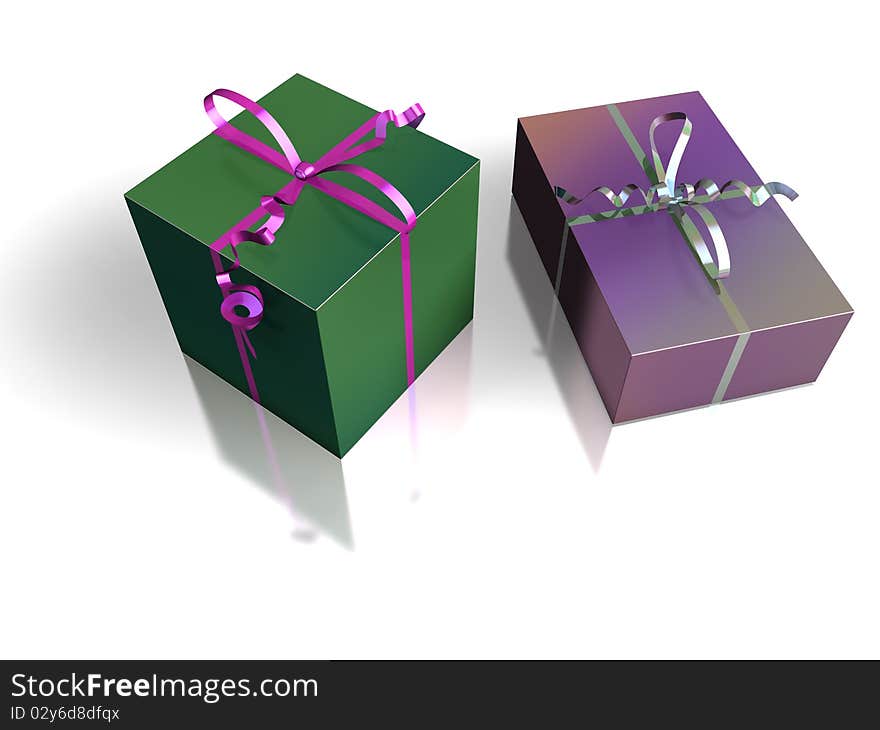 3D-modelled gifts representing notions such as christmas, birthday, festive season, consumerism and celebration of an event