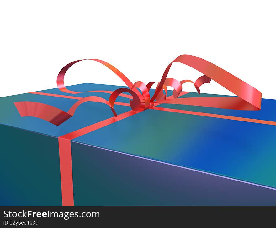 3D representation of a wrapped gift