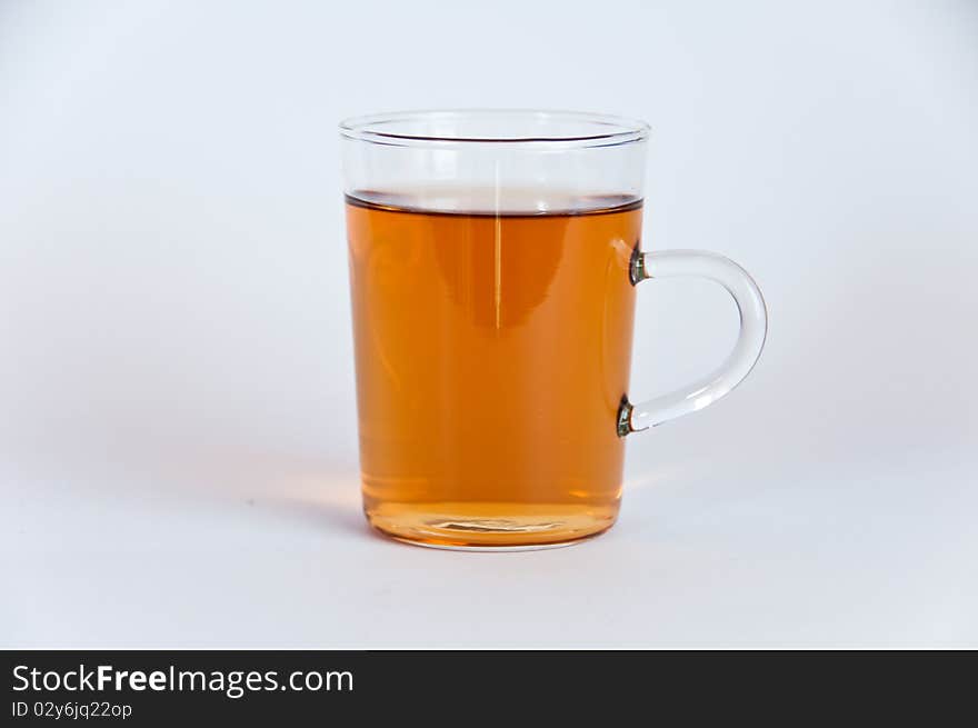 Glass of hot black tea