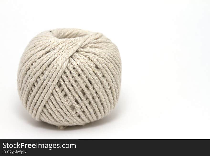 Ball of string on white background. Ball of string on white background