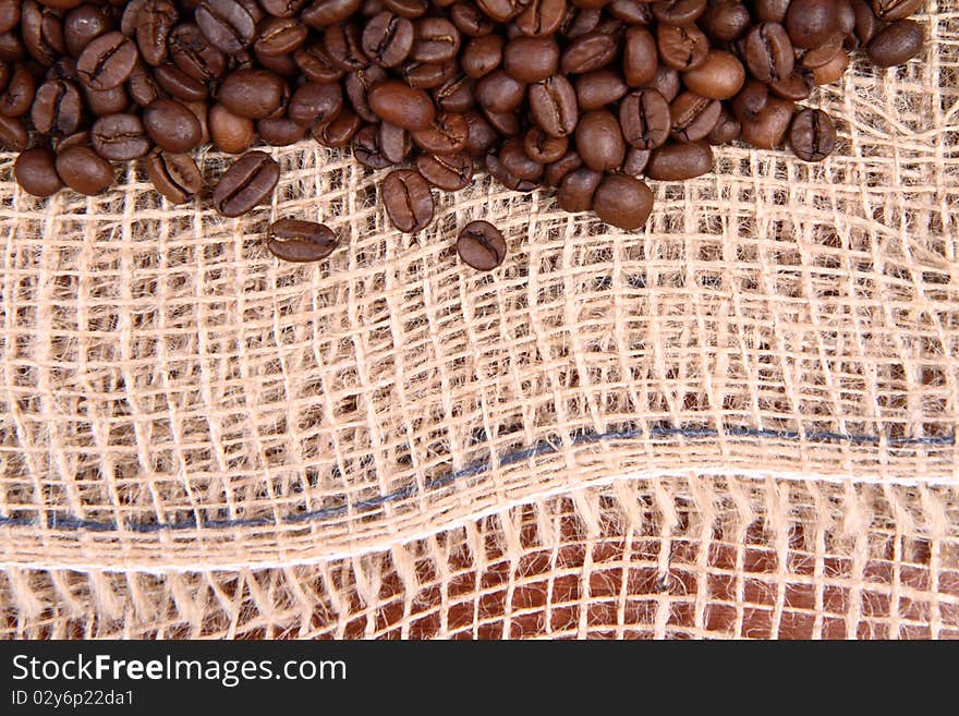 Burlap Material And Coffee