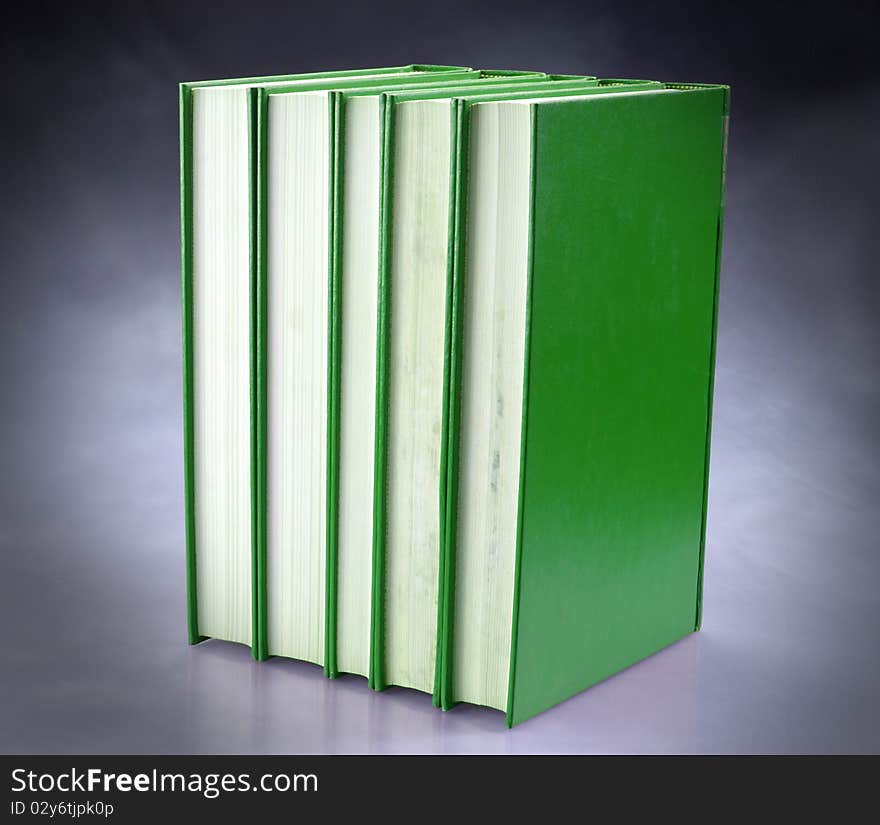 Set of green books