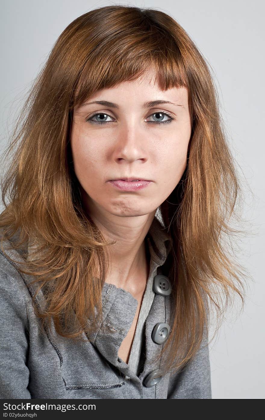 Portrait Of Blonde Girl With Funny Expression