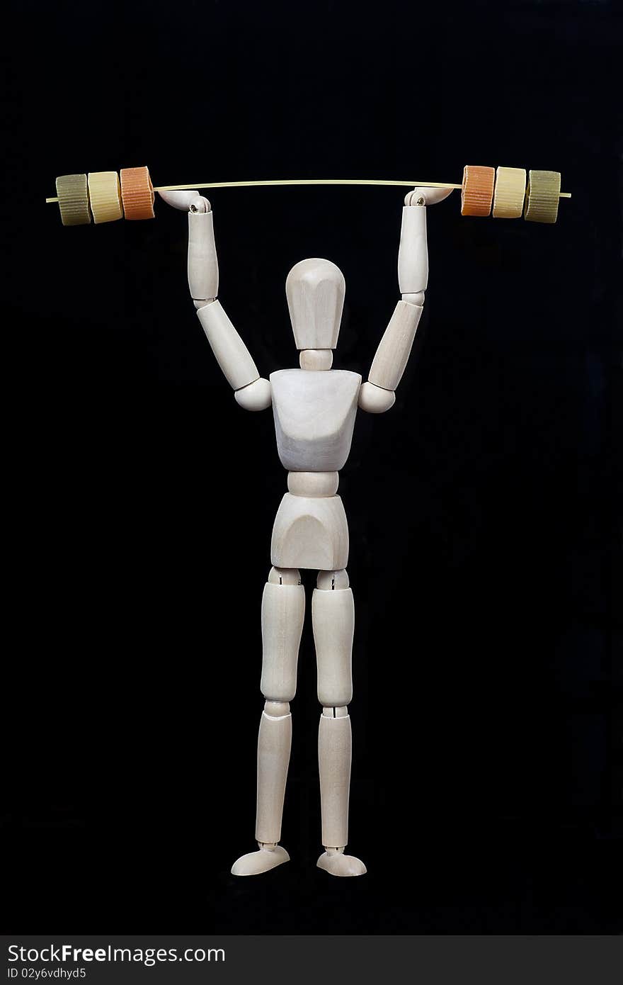 Weight bar and wooden model