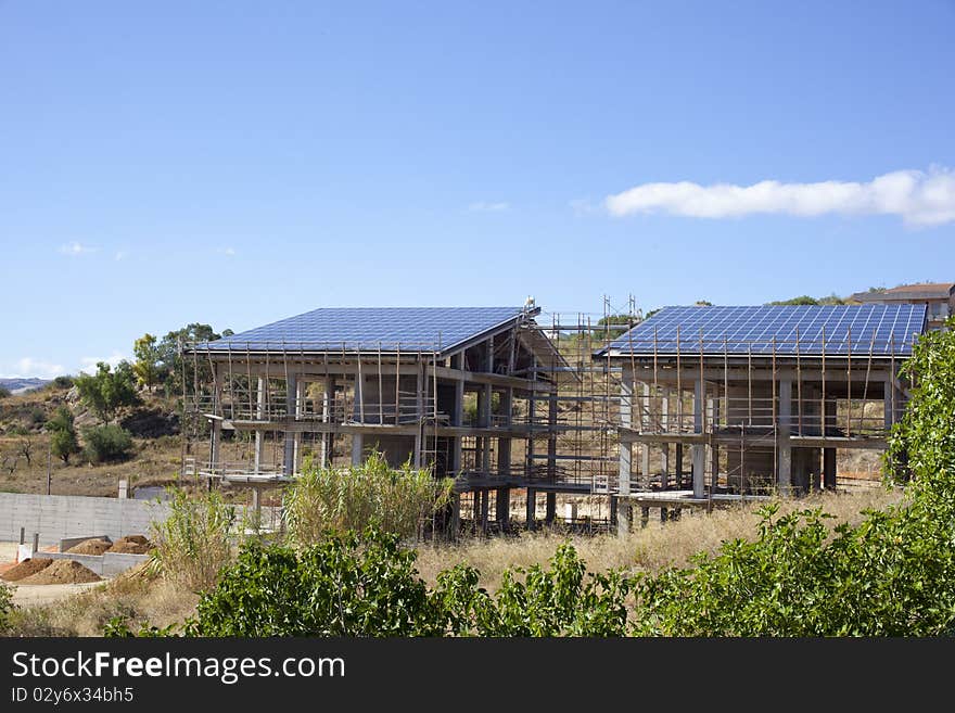 Solar panels on roof