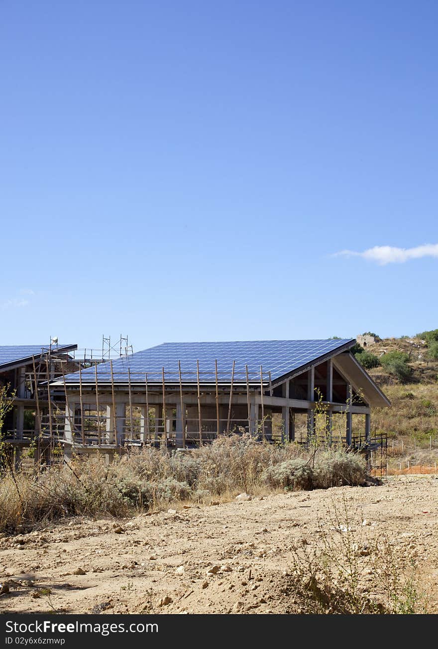 Solar panels on roof