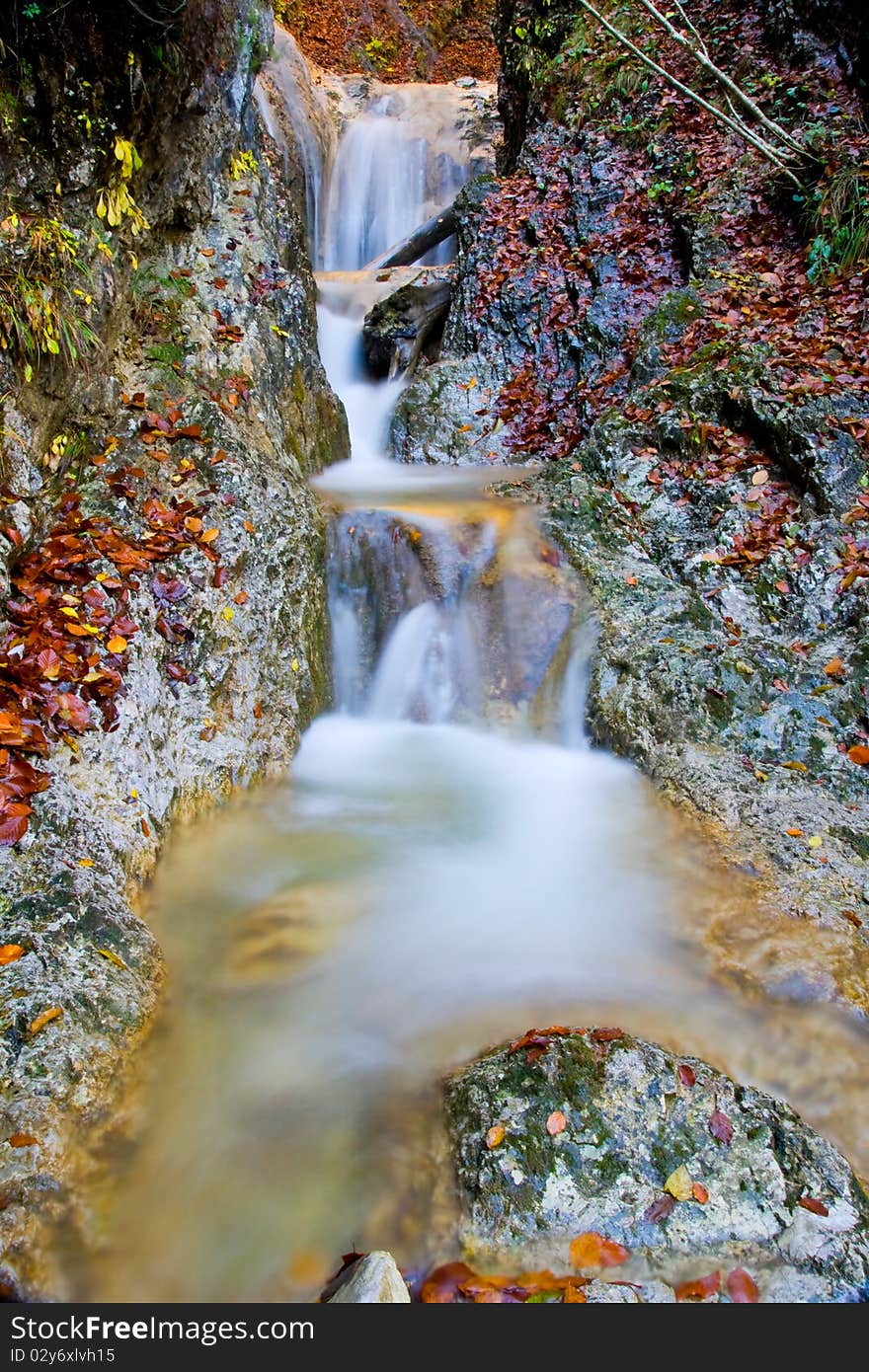 Long exposure of a small waterfall. Long exposure of a small waterfall