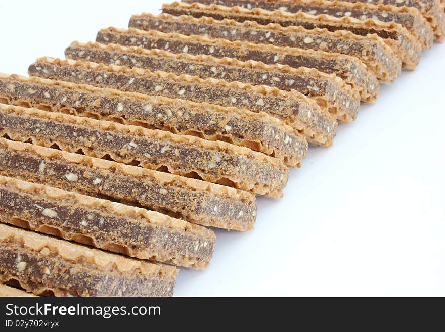 Wafer cookies with chocolate