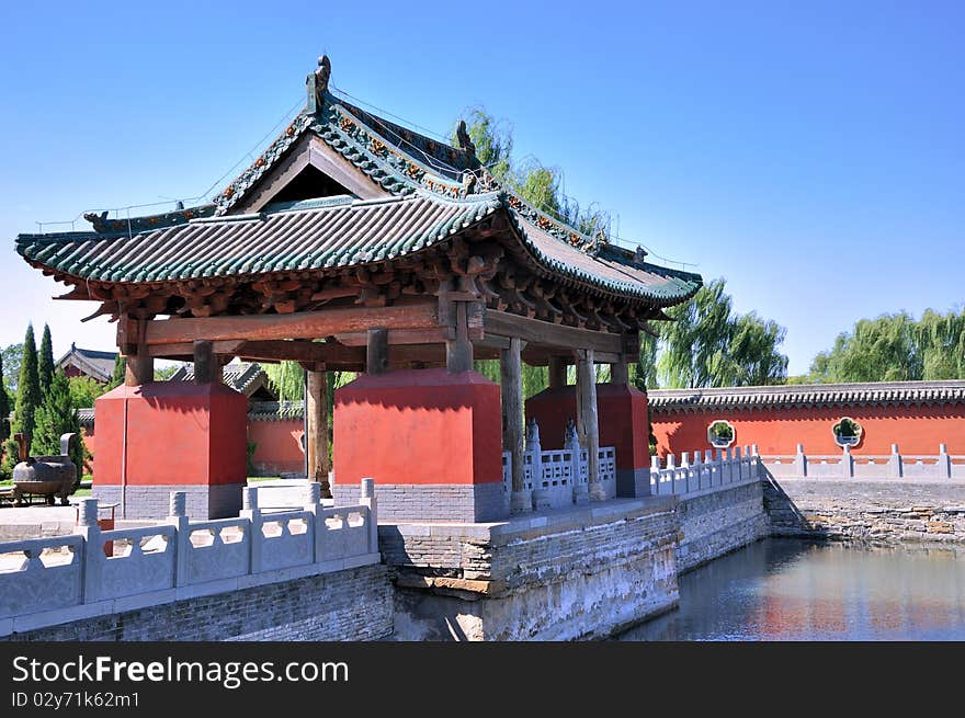 Chinese temple garden in traditional style