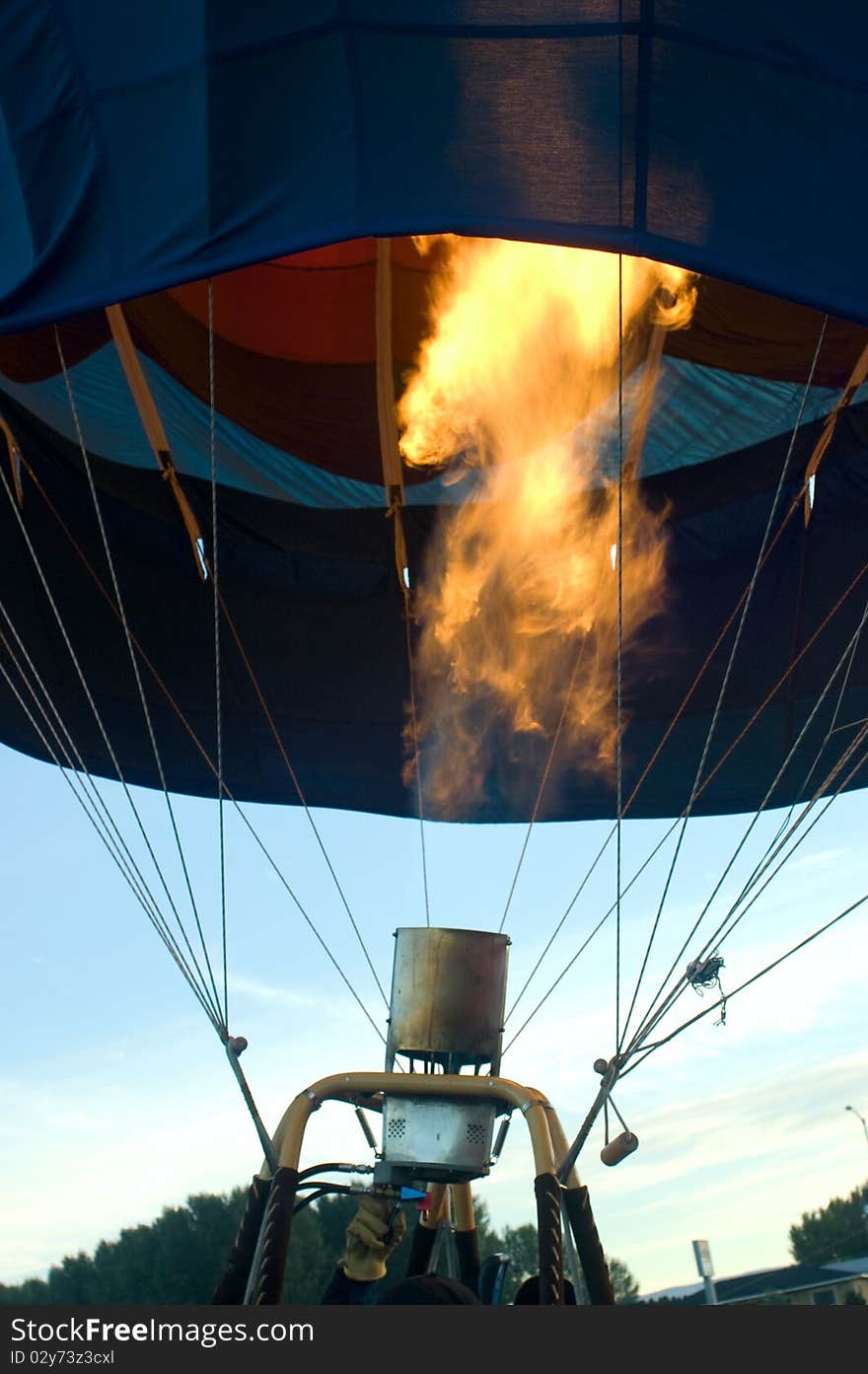 Hot Air Balloon is getting ready for flight.