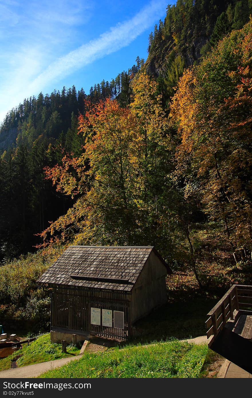 Frame House In Autumn