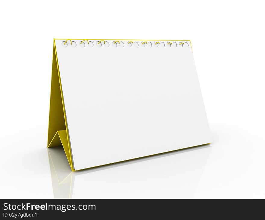 Blank calendar isolated on white